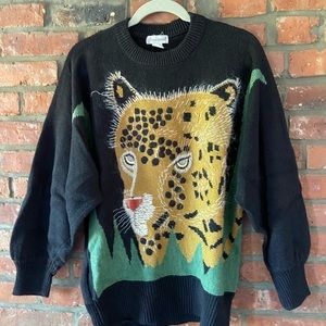 Vintage Embroidered Tiger Sweater